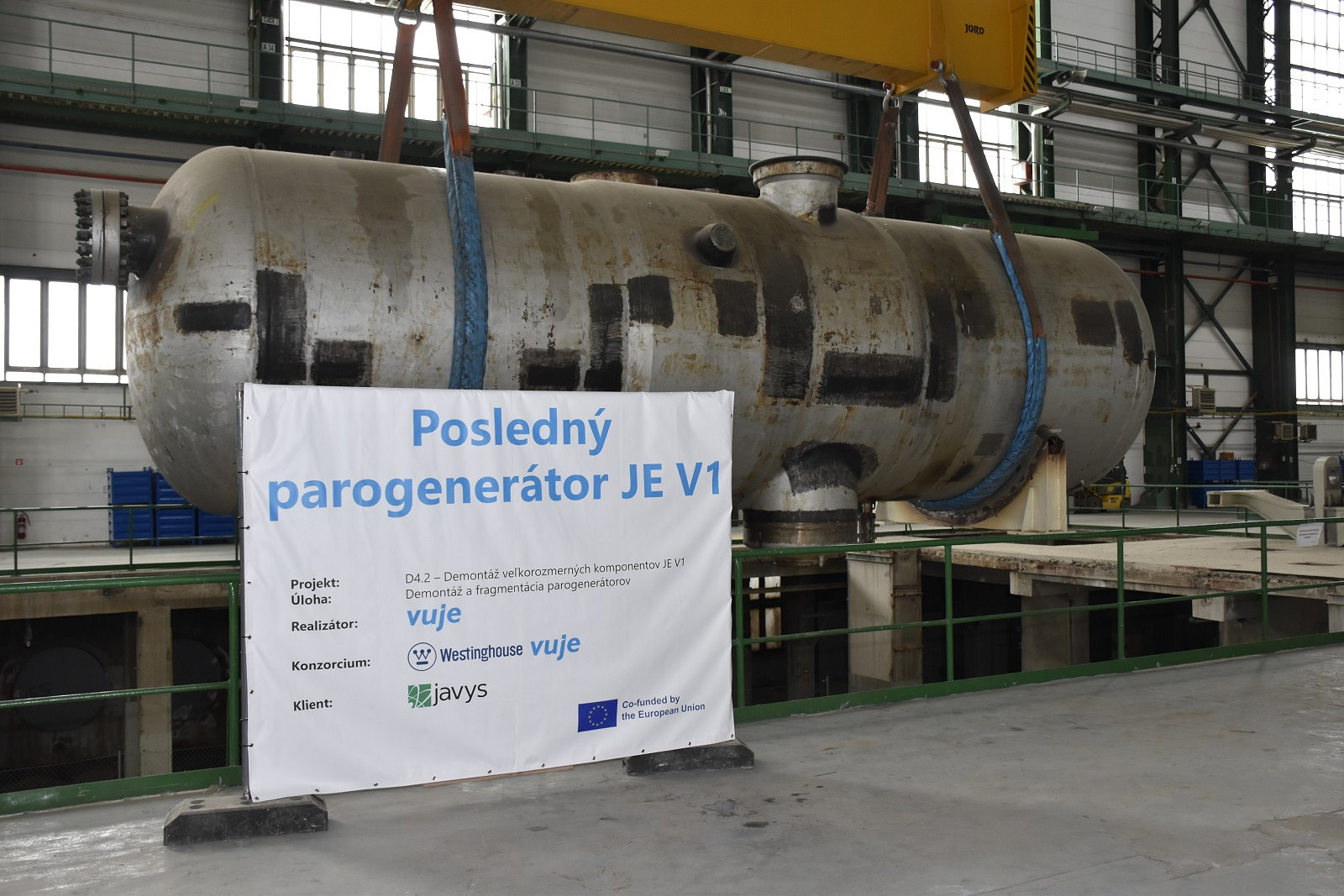 Fragmentation of the final 12th steam generator started in the decommissioned V1 NPP in Jaslovské Bohunice